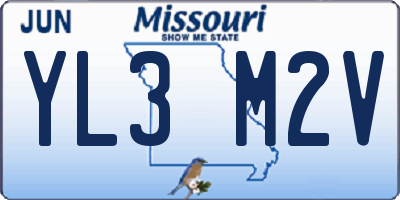 MO license plate YL3M2V