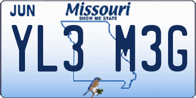 MO license plate YL3M3G