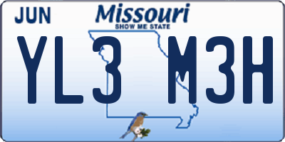 MO license plate YL3M3H