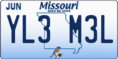 MO license plate YL3M3L