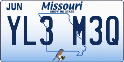 MO license plate YL3M3Q
