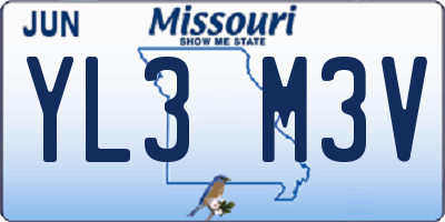 MO license plate YL3M3V