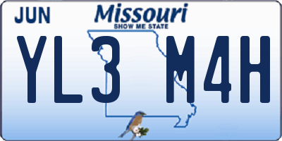 MO license plate YL3M4H