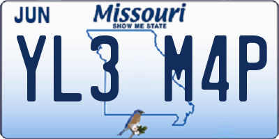 MO license plate YL3M4P