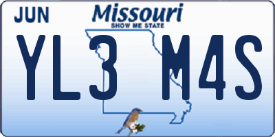 MO license plate YL3M4S