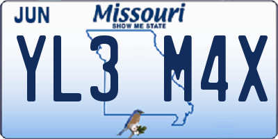MO license plate YL3M4X