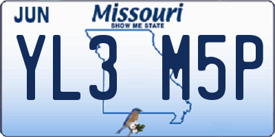 MO license plate YL3M5P
