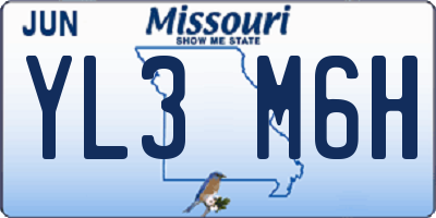 MO license plate YL3M6H