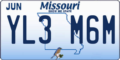 MO license plate YL3M6M