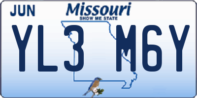 MO license plate YL3M6Y