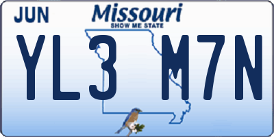 MO license plate YL3M7N
