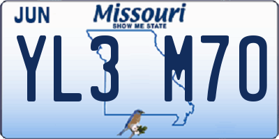MO license plate YL3M7O