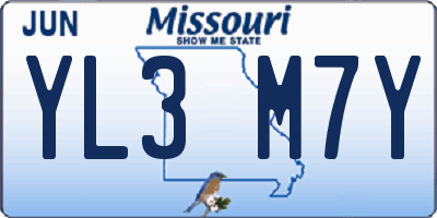MO license plate YL3M7Y
