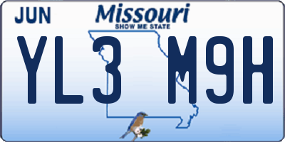 MO license plate YL3M9H