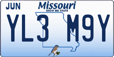 MO license plate YL3M9Y