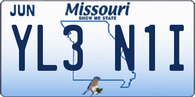 MO license plate YL3N1I