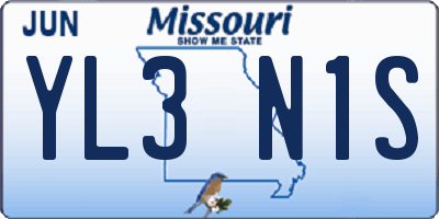 MO license plate YL3N1S