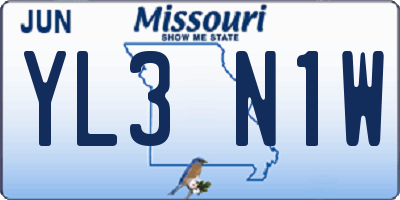 MO license plate YL3N1W