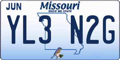 MO license plate YL3N2G