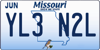 MO license plate YL3N2L