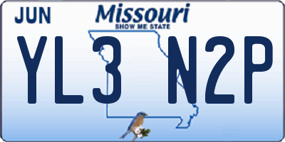 MO license plate YL3N2P