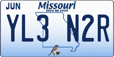 MO license plate YL3N2R