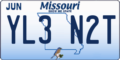 MO license plate YL3N2T