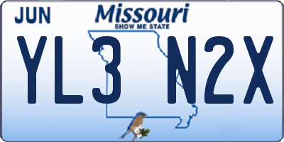 MO license plate YL3N2X