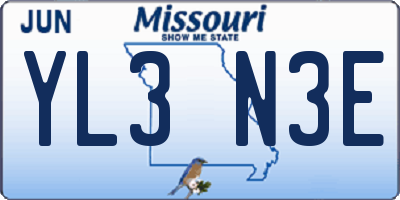 MO license plate YL3N3E
