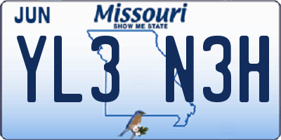 MO license plate YL3N3H