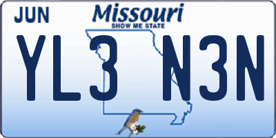 MO license plate YL3N3N