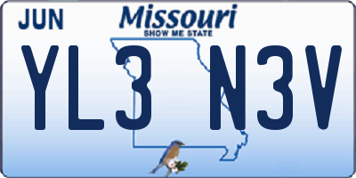 MO license plate YL3N3V