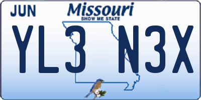 MO license plate YL3N3X