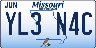 MO license plate YL3N4C