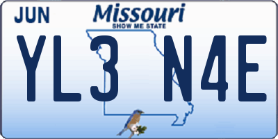 MO license plate YL3N4E