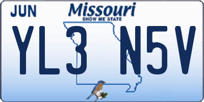 MO license plate YL3N5V
