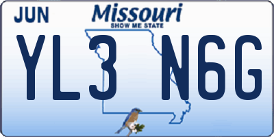 MO license plate YL3N6G