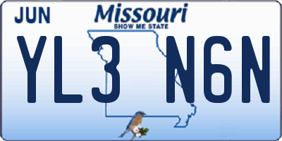 MO license plate YL3N6N