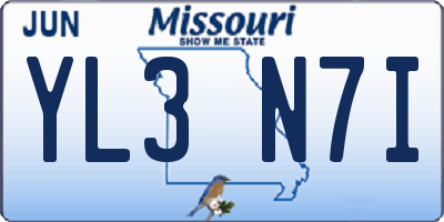 MO license plate YL3N7I