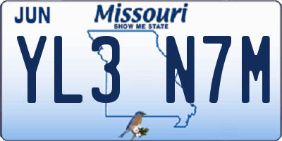 MO license plate YL3N7M