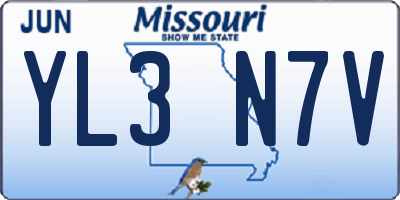 MO license plate YL3N7V
