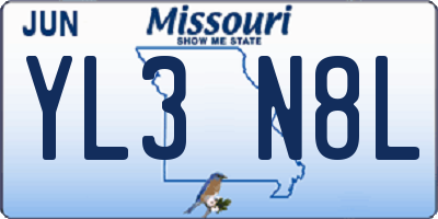 MO license plate YL3N8L