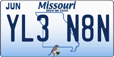 MO license plate YL3N8N
