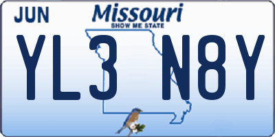 MO license plate YL3N8Y