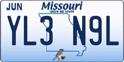 MO license plate YL3N9L