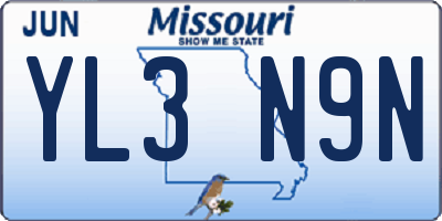 MO license plate YL3N9N