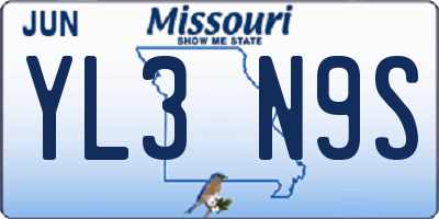 MO license plate YL3N9S