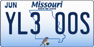 MO license plate YL3O0S
