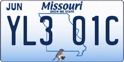 MO license plate YL3O1C