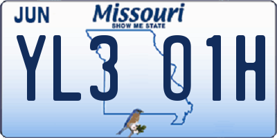 MO license plate YL3O1H